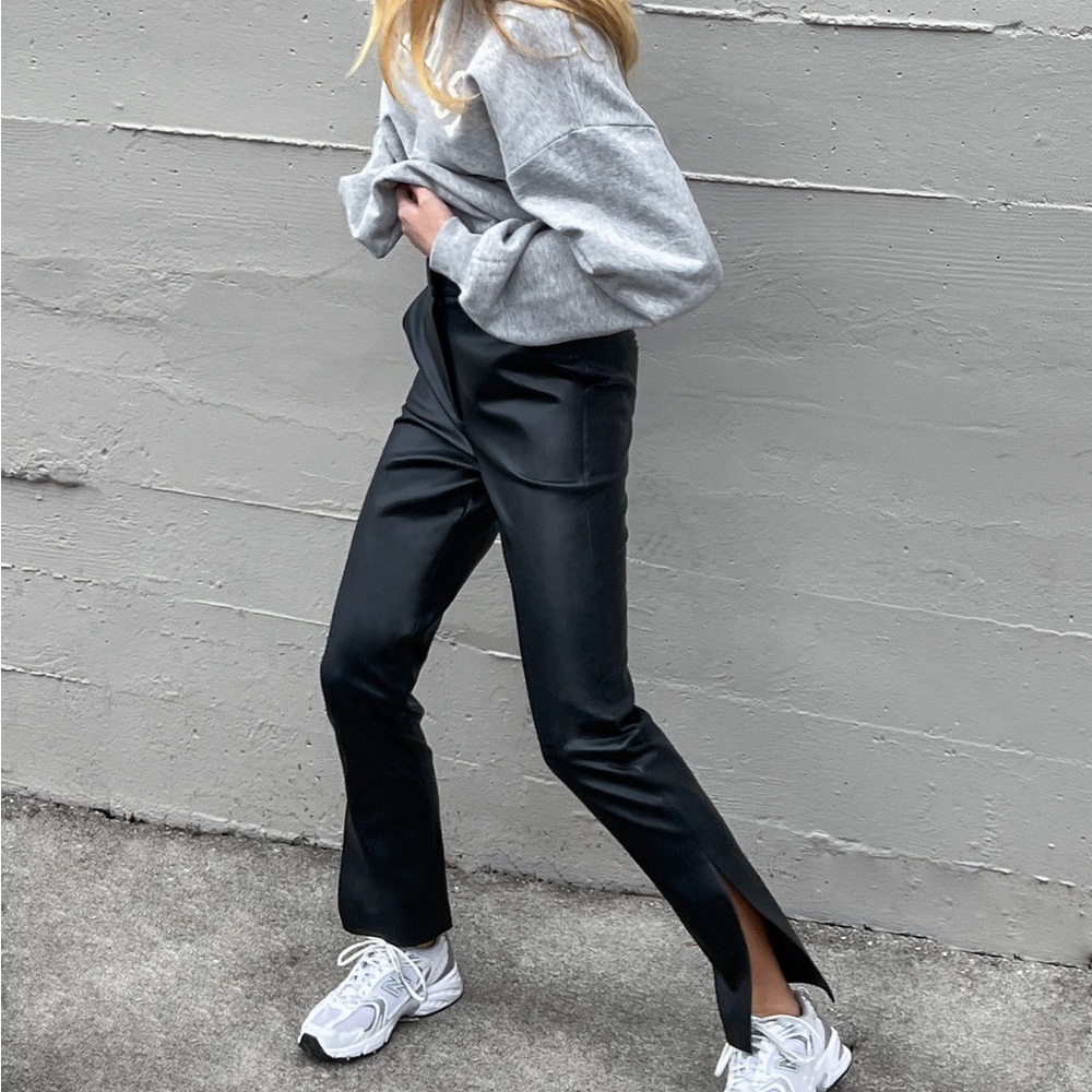 Oak + fort vegan leather pants